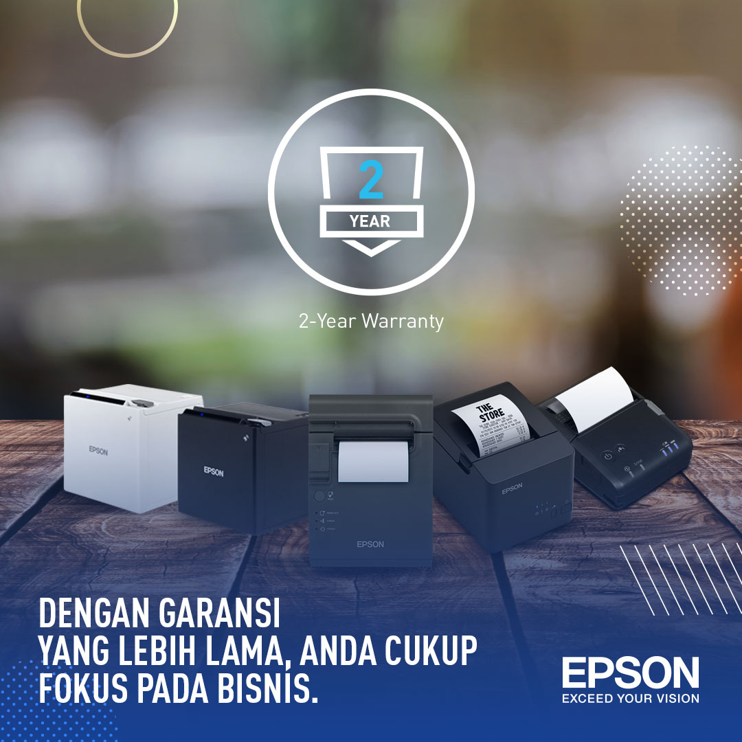 EpsonIndonesia's tweet photo. Dengan garansi yang lebih lama hingga 2 tahun, Anda bisa tenang mengelola bisnis. Biarkan kami yang menjaga #printerPOS Anda tetap prima.

Info lebih lanjut, hubungi call center kami di 1-500-766.

Kunjungi juga https://t.co/qzcSYJ9bne untuk info produk #POSEpson. https://t.co/PEShFlgS1h