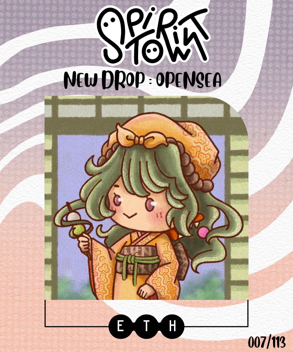 #007 [Collection] SPIRIT TOWN

opensea.io/collection/aya… 
0.02-0.025ETH
IG : instagram.com/ayamehoon

Gather all adorable Japanese Yokai in one place, They will bewitched you to fall in love, Be aware! 

#NFTs #NFTJPN #NFTJapan #NFTTHAILAND #NFTThaicommunity #NFTcollections