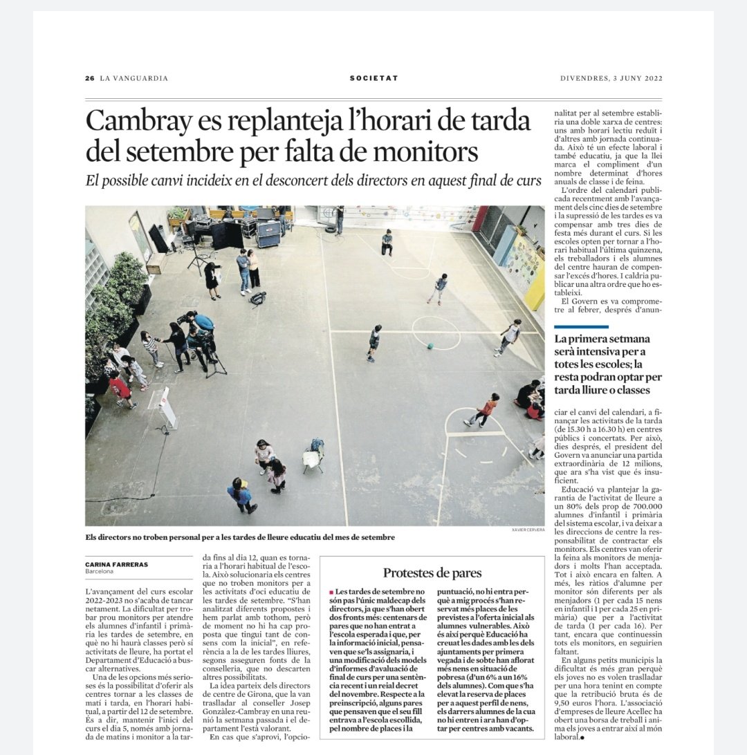 #BonDia

Com és possible que des d'<a href="/educaciocat/">Educació</a> (des d'un despatx) es vagin proposant canvis inviables sense conèixer la realitat❓
#NoÉsPelCalendari.