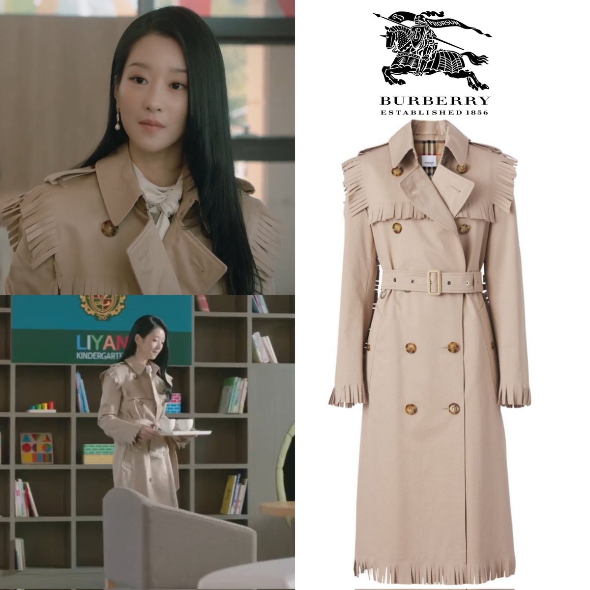FashionSeoyeaji's tweet photo. Seo Yeaji wearing coat from Burberry 

The Long Kensingston Fringed Trench Coat
💸 : € 2890 > Rp. 44.860.905
 
#Fashion_SeoYeaJi #EVE #SeoYeaJi #서예지 #LeeRaEl #LeeLaEl #이브의스캔들 #이브 https://t.co/HmbDK5kZFF