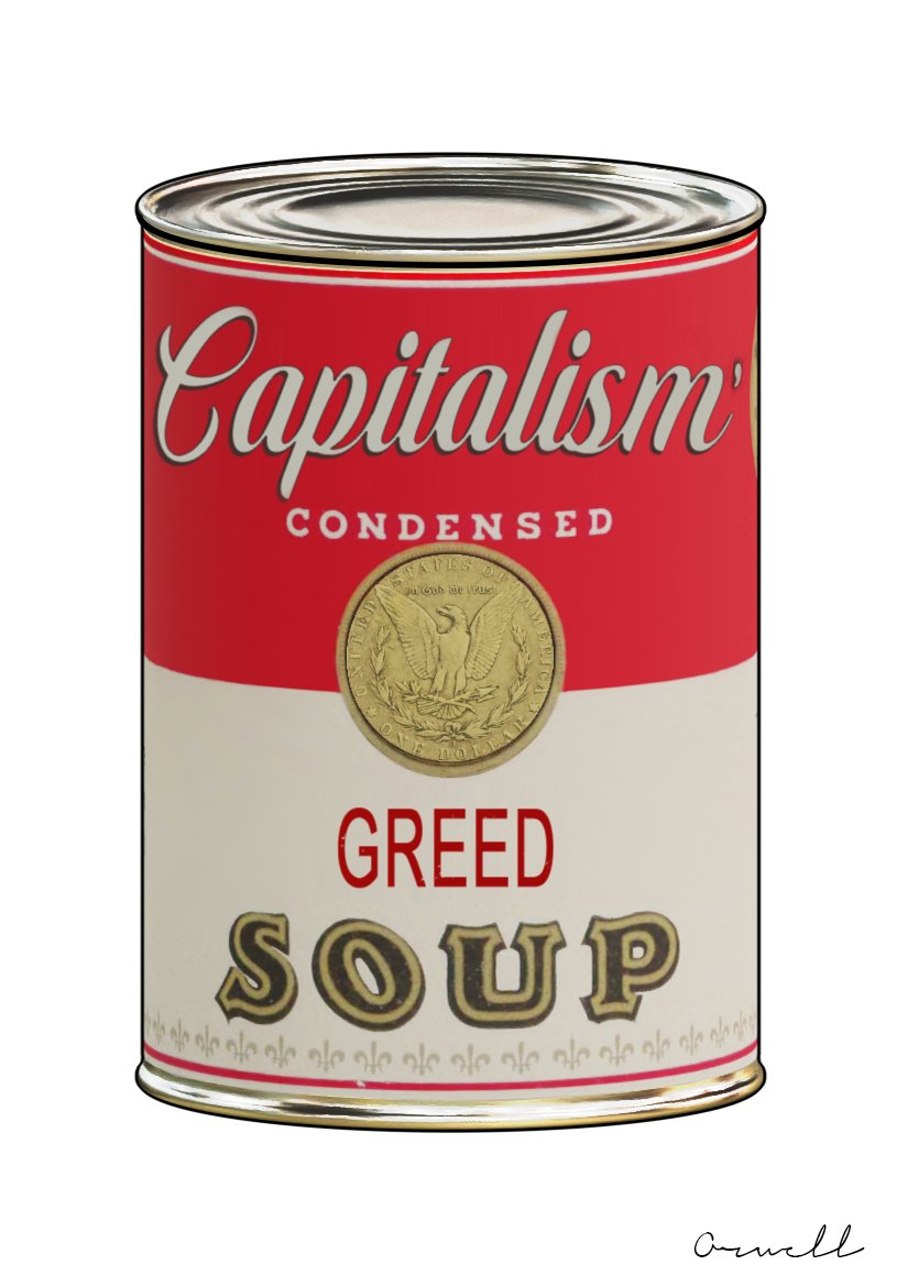 OrwellToken's tweet photo. Capitalism in pop Art... Greed Soup 🥫
Buy now!

https://t.co/uZkc1F5E22

#greed #capitalism #tezos #CleanNFT #collection #NFT #NFTs #NFTCommunity #tezosnfts #objktnft https://t.co/ZNHFugEQYU