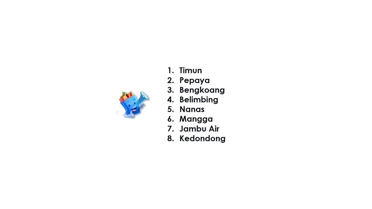 bliblidotcom's tweet photo. Eliminasi 3 buah yg gaperlu untuk rujak buahmu.

Aku: 138
Kamu? #PirtinyiinSidirhini https://t.co/wbK1HxiawV