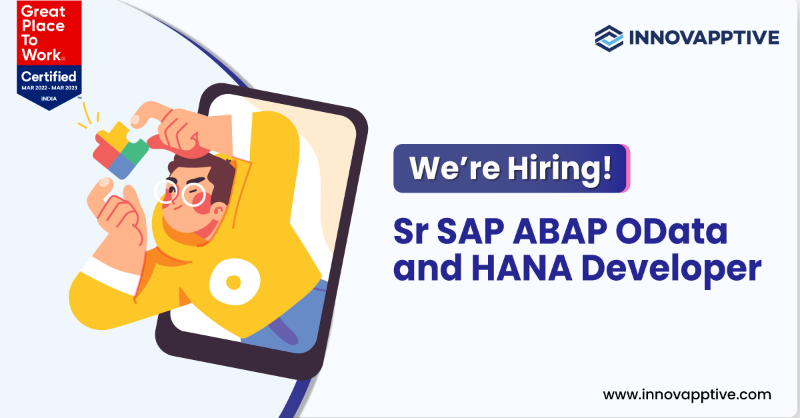Innovapptive's tweet photo. We’re excited to announce that we’re #hiring a Sr SAP ABAP OData and HANA Developer! If you’re looking to join a company that really values their employees and customers. Come grow with us.
#developer #sap #abapdeveloper