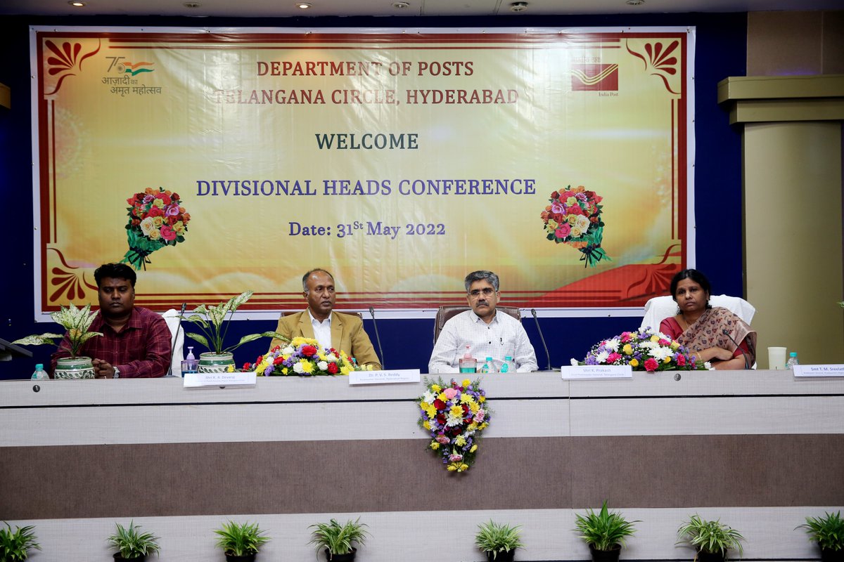 cpmgtelangana's tweet photo. Glimpse of Divisional Head Conference Telangana Postal Circle held on 31.05.2022 @ Dr MCR HRD Auditorium, Jubliee Hills Hyderabad-
#IPPB #PLI #RPLI #postinfo #SavingsBank #Telangana
@IndiaPostOffice https://t.co/hxSjT3W26i