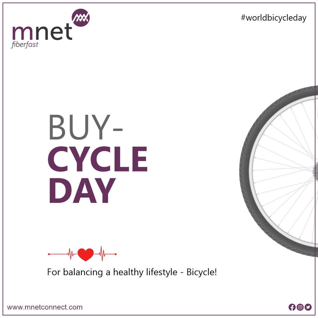 MNetFiberFast1's tweet photo. “Life is like riding a bicycle. In order to keep your balance you must keep moving.” Albert Einstein
.
.
.
.
M-Net celebrates World Bicycle Day

.
.
.
#PedalCycles #Pedaliing #Pedalforchange #Environemntfriendly #WorldBicycleDay2022 #WorldBicycleDay https://t.co/PkaTGd0iaq