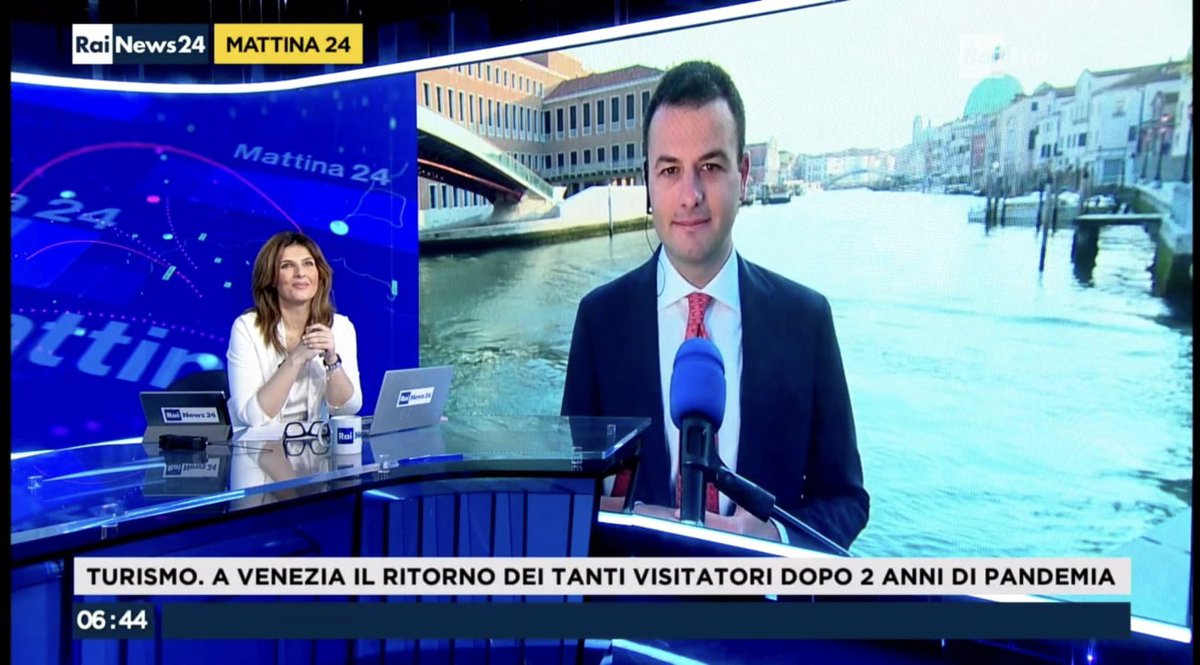 Una bella chiacchierata con <a href="/chiarapadu/">Chiara Paduano</a>, questa mattina, sui temi del turismo e della ripartenza di Venezia post pandemia. Grazie a <a href="/RaiNews/">RaiNews</a> e <a href="/RaiUno/">Rai1</a> per l’attenzione alla nostra città. 

<a href="/LuigiBrugnaro/">Luigi Brugnaro</a> <a href="/comunevenezia/">Comune di Venezia</a>