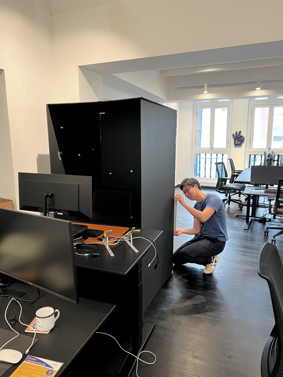 caesars's tweet photo. At @arboworks we aim to ensure all #arbonauts have their ideal work environment. @JishnuM said that he felt that total darkness would help him get into the zone faster, so @edchiang and I built him a darkroom. ✅

And yes we are hiring :) https://t.co/vJfosTRyvQ https://t.co/S5VtYMdT9h