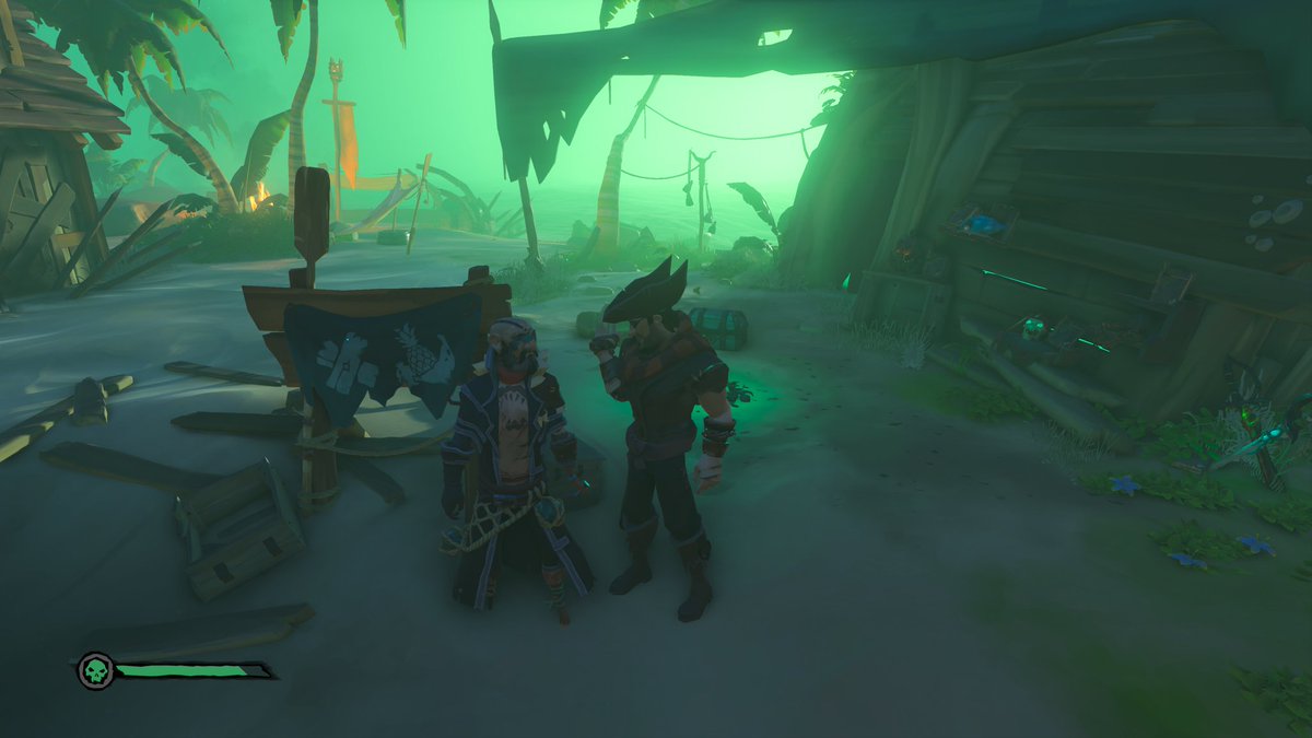 Shatty1's tweet photo. Merrick needs a shower! @SeaOfThieves #SeaOfThieves #SaveGoldenSands https://t.co/3Gp7acpWd0