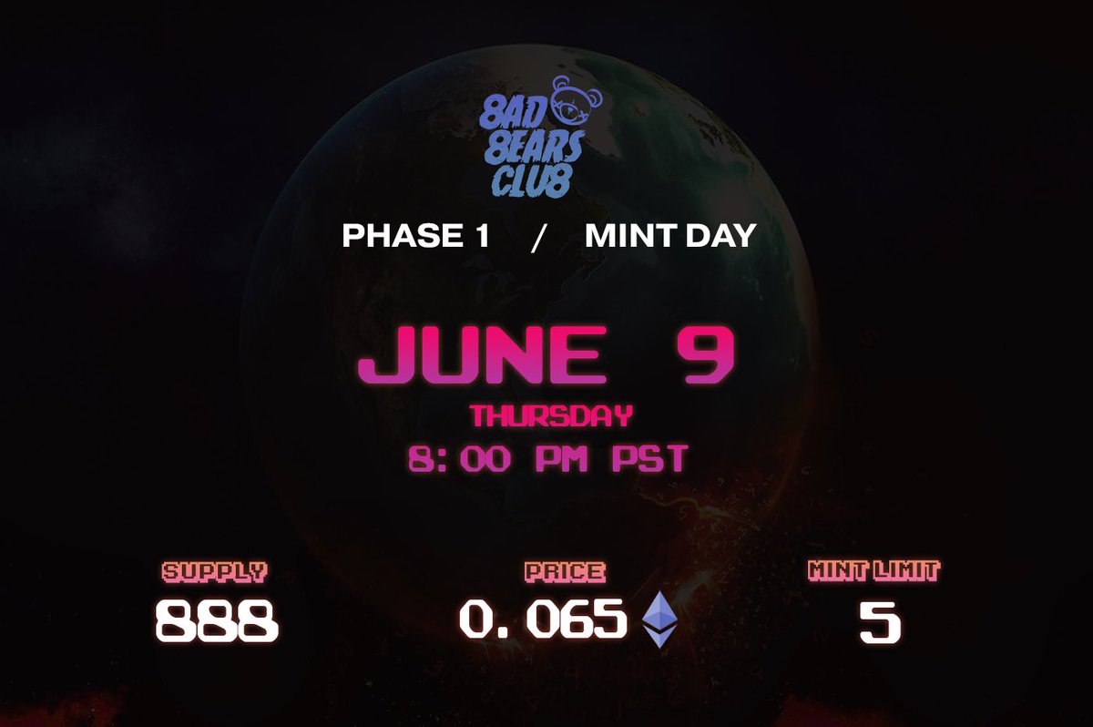 Bad Bears Club Phase 1 MINT Info #NFT