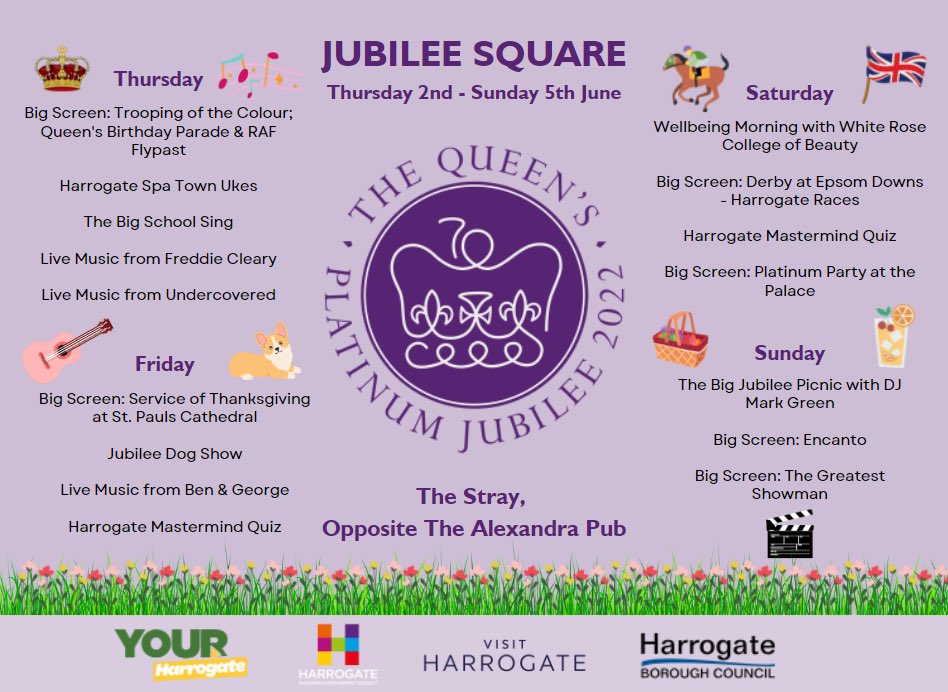 mchap84's tweet photo. Ace to join @JoanitaMusisi &amp; @ellyfyork yesterday on @BBCYork to talk all things Jubilee Square in #Harrogate Day 1 was so good with so much more to come https://t.co/xwRb2DlKWb
Aim for day 2 - actually use your shades!! 😎

#platiniumjubilee #PlattyJoobs #JubileeWeekend https://t.co/2Z5BBjhboG