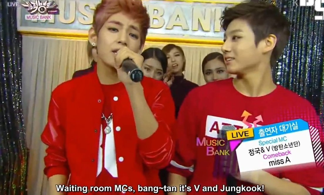 vkoohourly's tweet photo. when taekook used to do mc for music banks 🥹🫶 https://t.co/vbVpCu6zoP