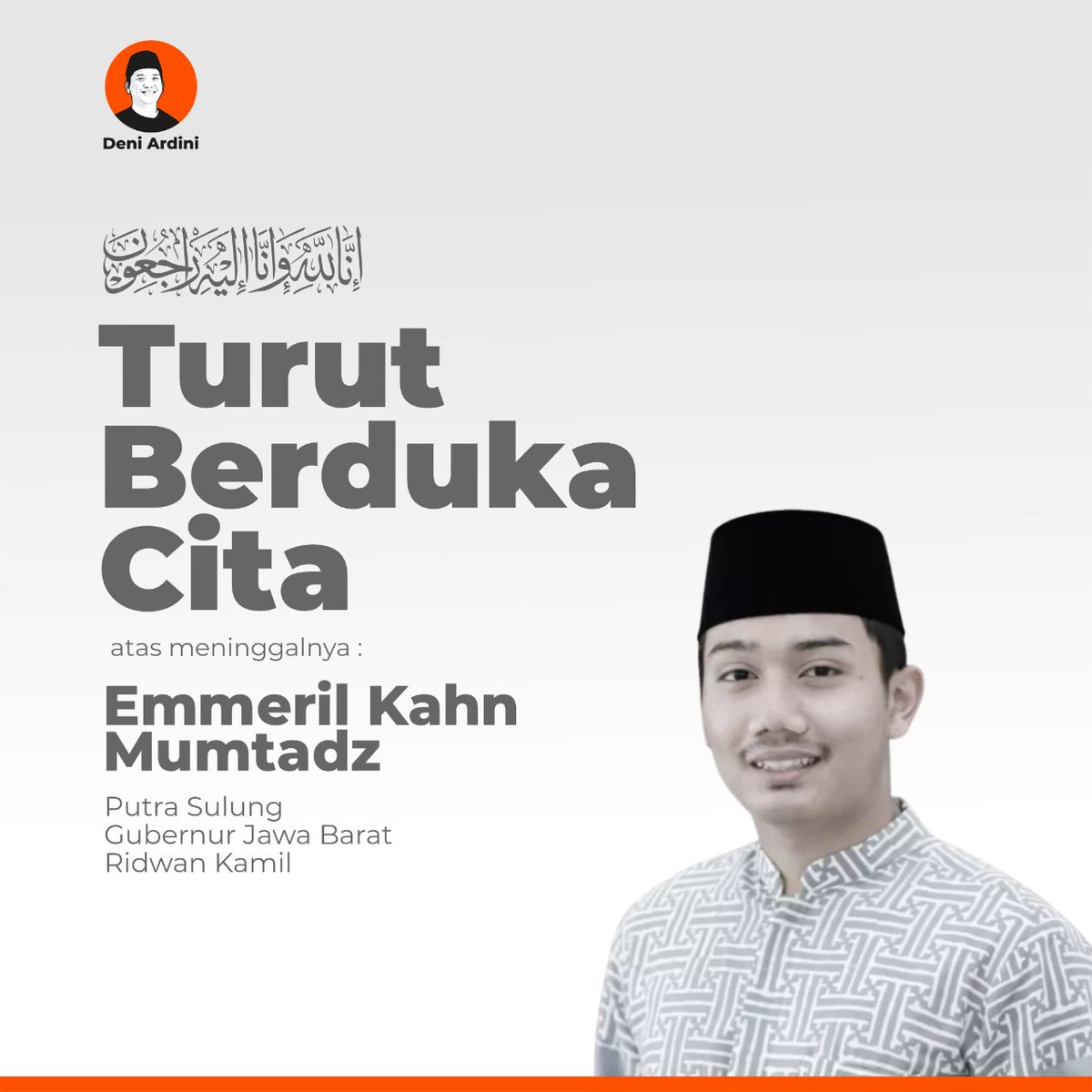 DeniArdini's tweet photo. Turut berduka cita Kang @ridwankamil 🙏 https://t.co/dEXqYCzg6r