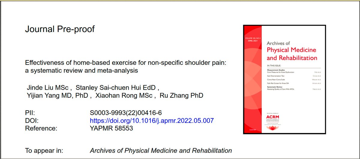 PhysioMeScience's tweet image. Effectiveness of home-based exercise for non-specific shoulder pain: a systematic review and meta-analysis

👀👀👇👇

sciencedirect.com/science/articl…