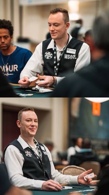 Tanner_Not_Tan's tweet photo. Huge thanks to @spensersembrat for snapping these awesome pics of me on my first day dealing the W.S.O.P.! 
📸♦️😎#WSOP https://t.co/WSGGzF7LED