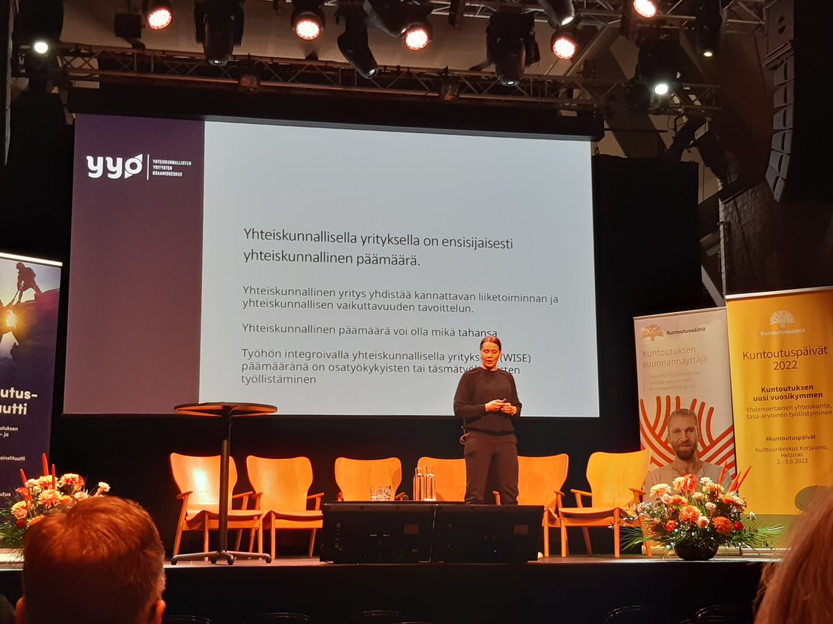 Yhteiskunnallisen yrityksen tavoitteena ei ole voiton maksimointi vaan yhteiskunnallisen haasteen ratkaiseminen kannattavalla liiketoiminnalla. <a href="/yyosaamiskeskus/">Yhteiskunnallisten yritysten osaamiskeskus YYO</a> <a href="/AnoschkinKatja/">Katja Anoschkin</a> #kuntoutuspäivät #kuntoutusviikko