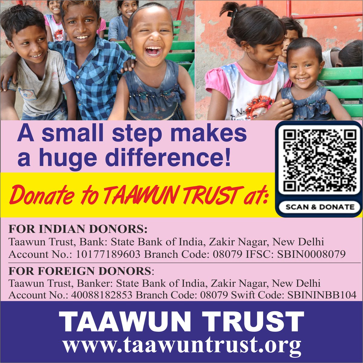 TaawunT's tweet photo. No one has ever become poor by giving. Touch more lives with your kindness! Donate at: https://t.co/yKQh5V7IL9 OR https://t.co/U2cbRt0Tc1
#allianceofbaptists #awenpublications #NIREC #event #AssociationofConcernedAfricaScholars #sponsor #people #MuslimPhilanthropy #AMuslimFund https://t.co/Z1XHVfvAWM