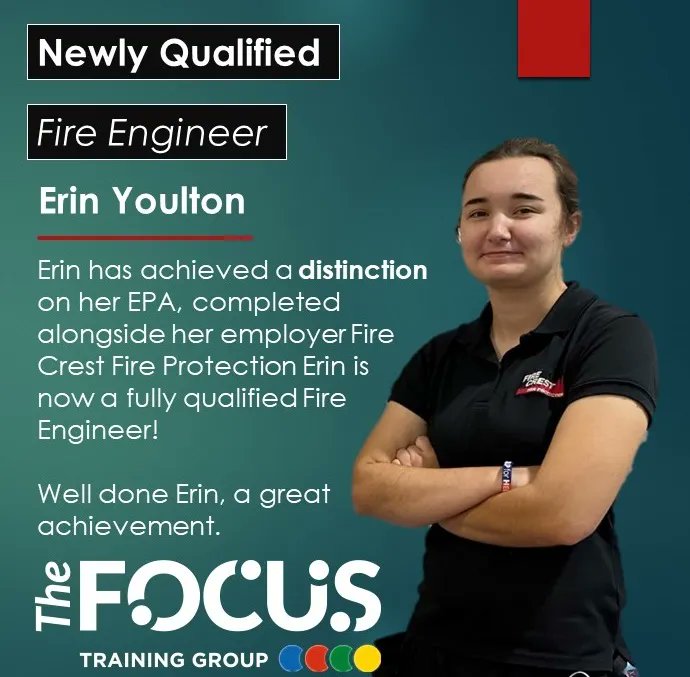 focustrainingsw's tweet photo. Congratulations to Erin Youlton on the End Point Assessment on becoming our latest Fully Qualified Fire Engineer.

#Congratulations #FullyQualified #FireAndSecurity #Engineer #FESS #Apprenticeship #Skills https://t.co/2ldTlE2Ysv