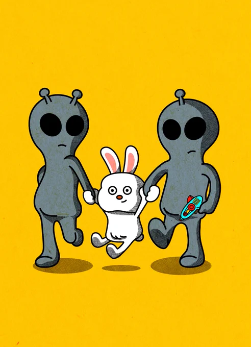 未知との遭遇。ルンルン#イラスト #illustration 