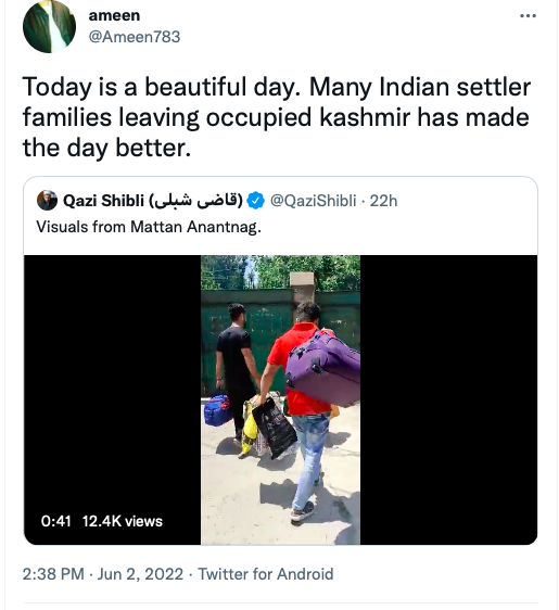 HinduHate's tweet photo. Islamists celebrate #Hindu killings in #Kashmir and their exodus. As long as this hatred for #Hindus exists, we will be killed in #Kashmir. #Kashmir needs de-radicalisation program. 
#KashmirHinduGenocide https://t.co/HRxnpYcY1v