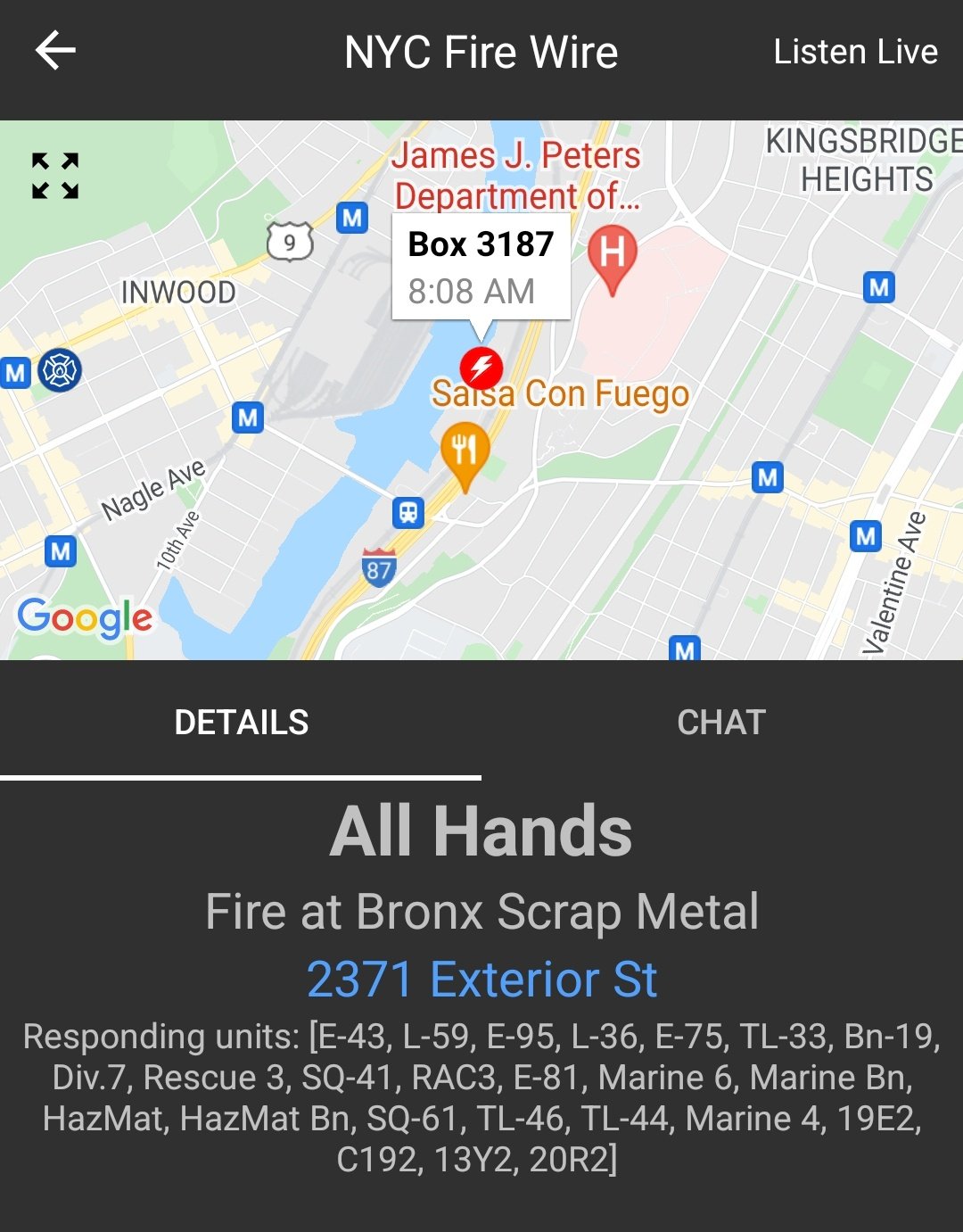 NYCFireWire on Twitter "Bronx *All Hands* Box 3187. 2371 Exterior St(01)