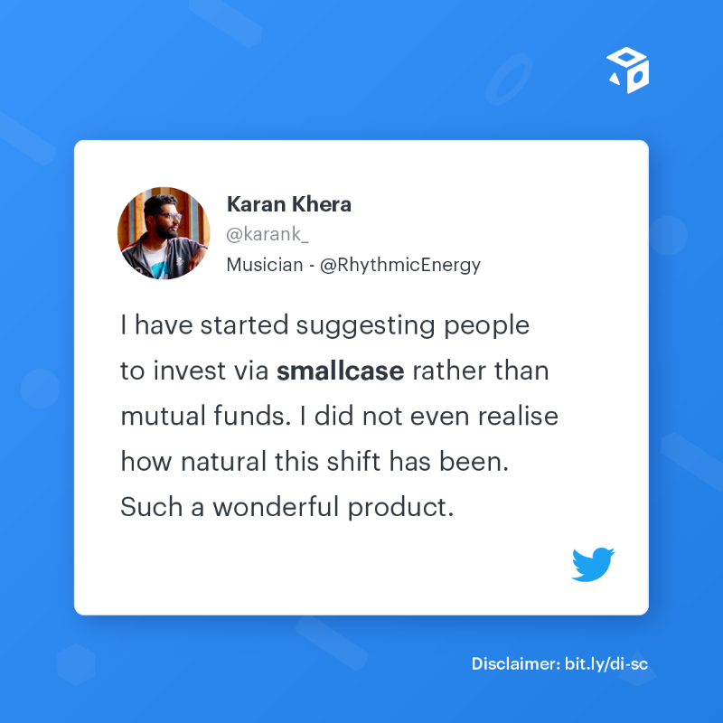 smallcaseHQ's tweet photo. smallcases are trusted by 50L+ users. What are you waiting for?

Choose from over 500+ portfolios curated by SEBI-registered professionals, exclusively on smallcase. Download now!