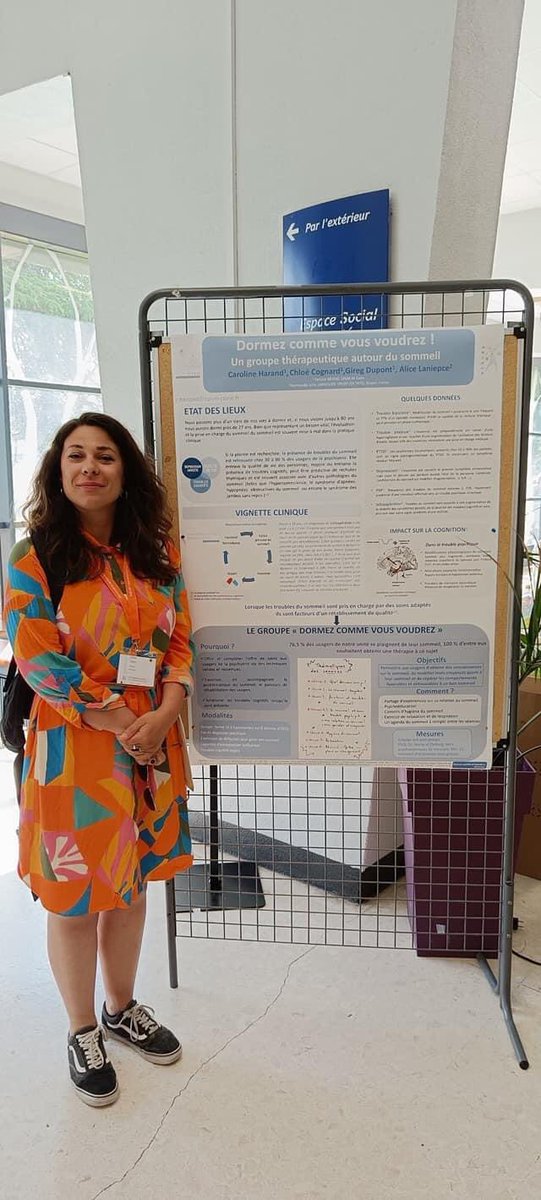 alicelnpc's tweet photo. 💤 “Dormez comme vous voudrez”. Présentation d’un projet sur la construction d’un groupe thérapeutique sur le #sommeil construit au service Ariane de l’@Epsmcaen . 💤 Congrès de #rehabilitationpsychosociale, Angers. https://t.co/hlCyOdg0NX