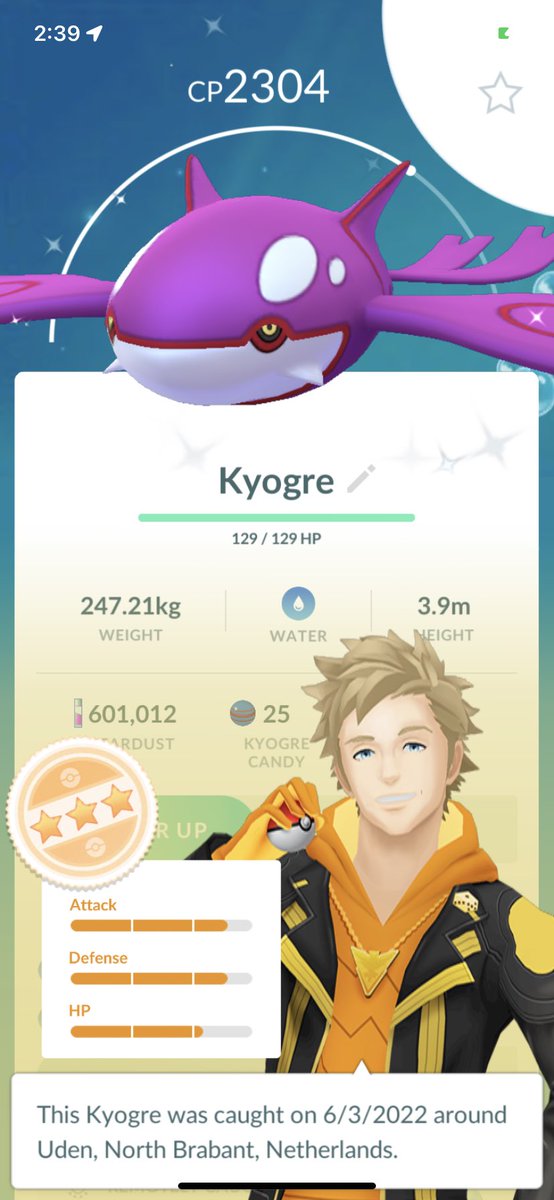 GavriloviciRob2's tweet photo. God damn, my first shiny Kyogre. @UberGailer, thanks man 🔥 https://t.co/gAs5enwjEL