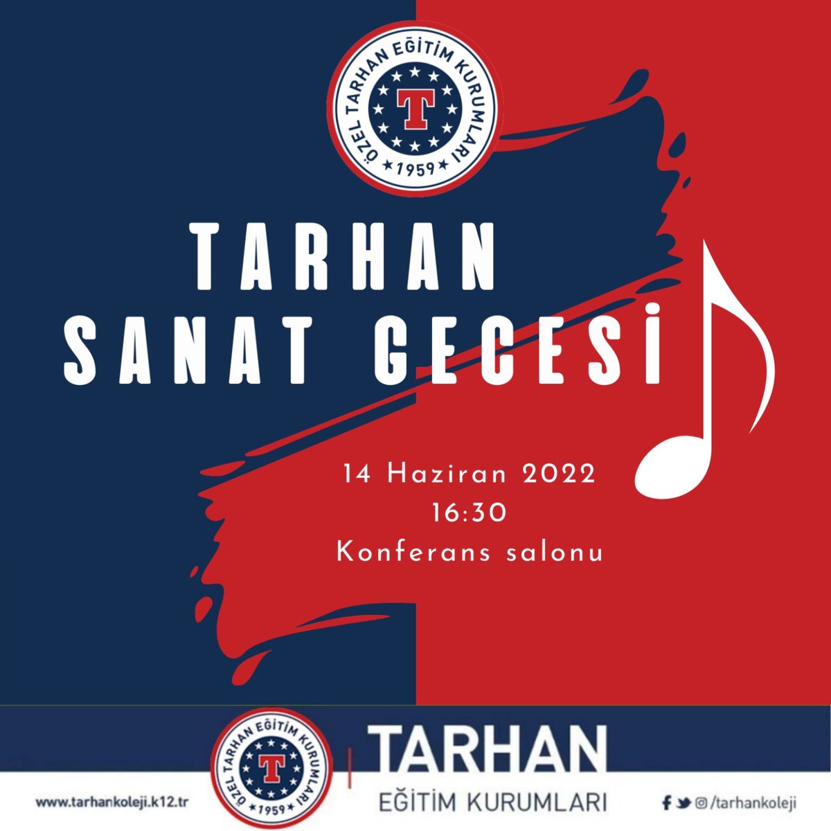 tarhankoleji's tweet image. 🎶 TARHAN SANAT GECESİ 🎨

📅 14 Haziran 2022
🕟 16.30
📍 Özel Tarhan Eğitim Kurumları Konferans Salonu

#tarhankoleji #tarhandabugün #eğitimlegeçen63yıl #sanatgecesi