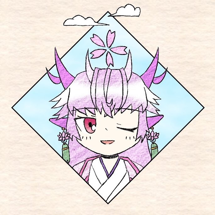 何気に左向き・右向き・正面それぞれ描いたよその子、瑩蓮さん 