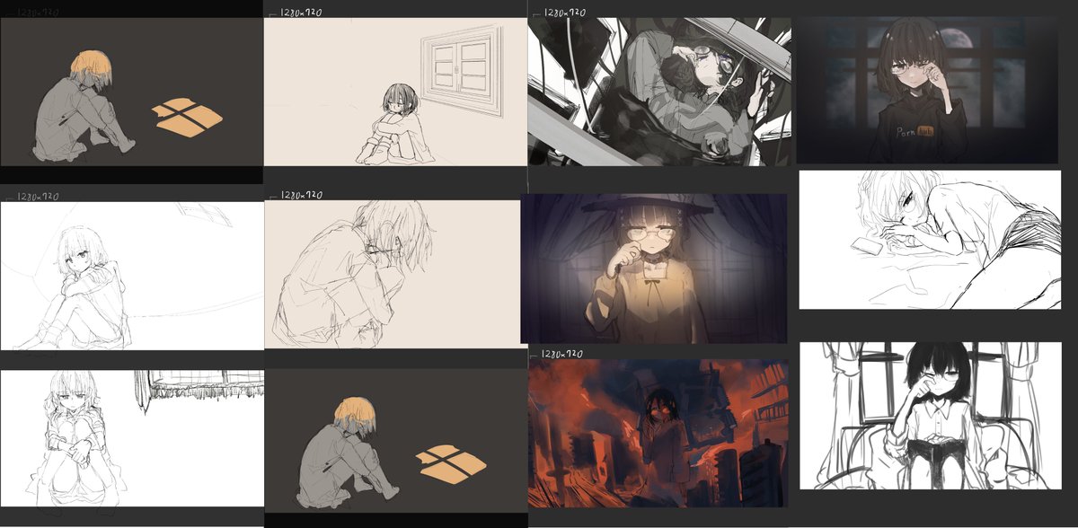 なんかちげぇなぁと没にしまくってた落書きラフどもです

没ども | 淀澄オリ #pixiv https://t.co/QsRhIJ9fh6 