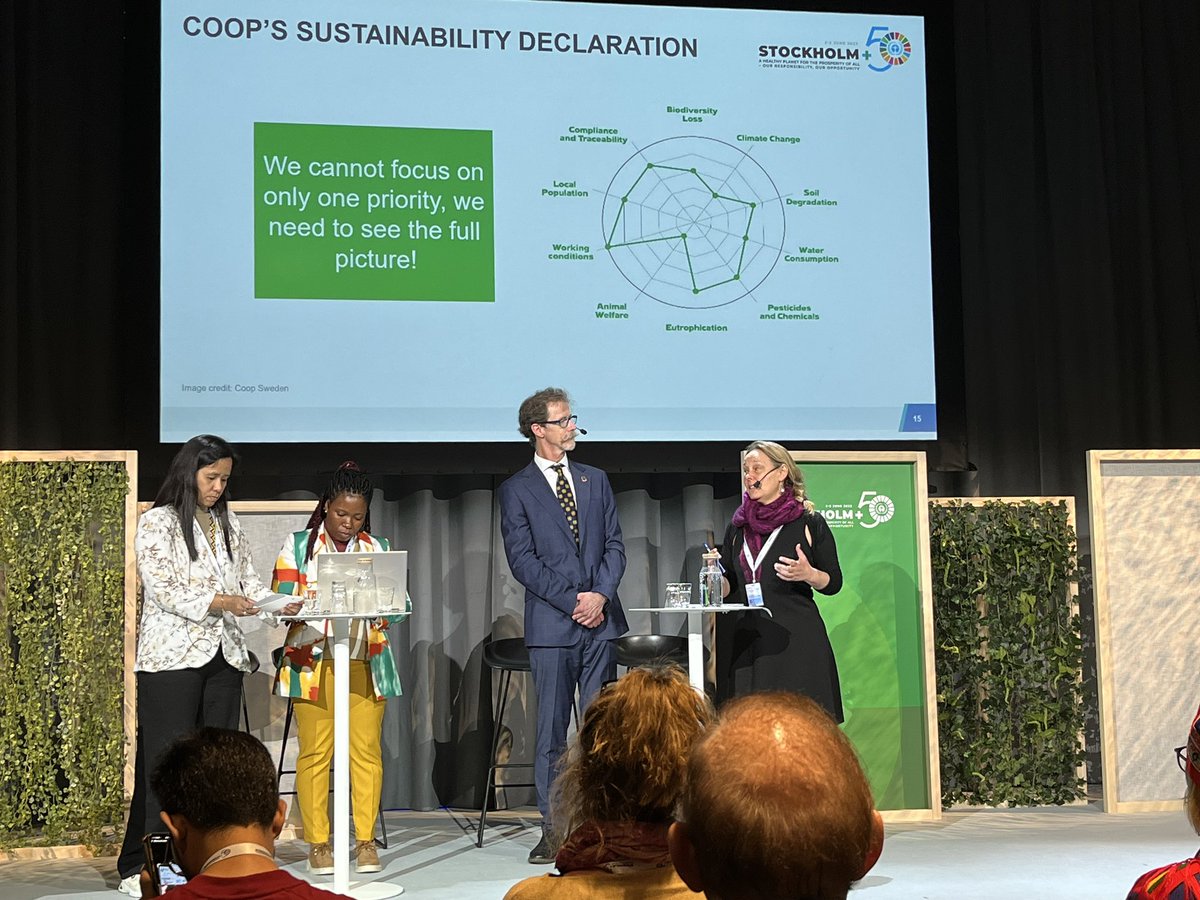 ”We need our consumers to be aware of sustainability and make the right decisions. Perhaps they will have to pay a bit more for the food, because if they are not, someone else is paying. Someone is always paying” Charlotta Szczepanowski <a href="/CoopSverige/">CoopSverige</a> at #Stockholm50 <a href="/weeffect/">We Effect</a>