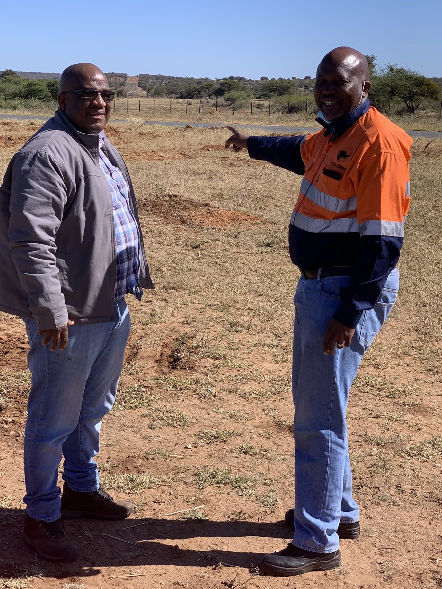 GabaakeGG's tweet photo. Construction of critical piece of infrastructure to deliver the first electrons into the BPC grid from the Lesedi Project is progressing well. I am on site this morning with a Ngwato Sub Land Board Member who wanted to see progress since they approved the WayLeave. https://t.co/lcpfRDUIfK