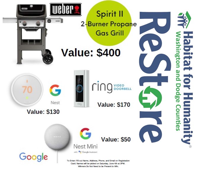 GRAND OPENING happenings! Shop, donate, win a prize! While eating your Fox Bros. brat and shopping today and tomorrow, June 3rd and 4th, enter to win one of these great prizes! Check us out 1950 N. Main St. West Bend.