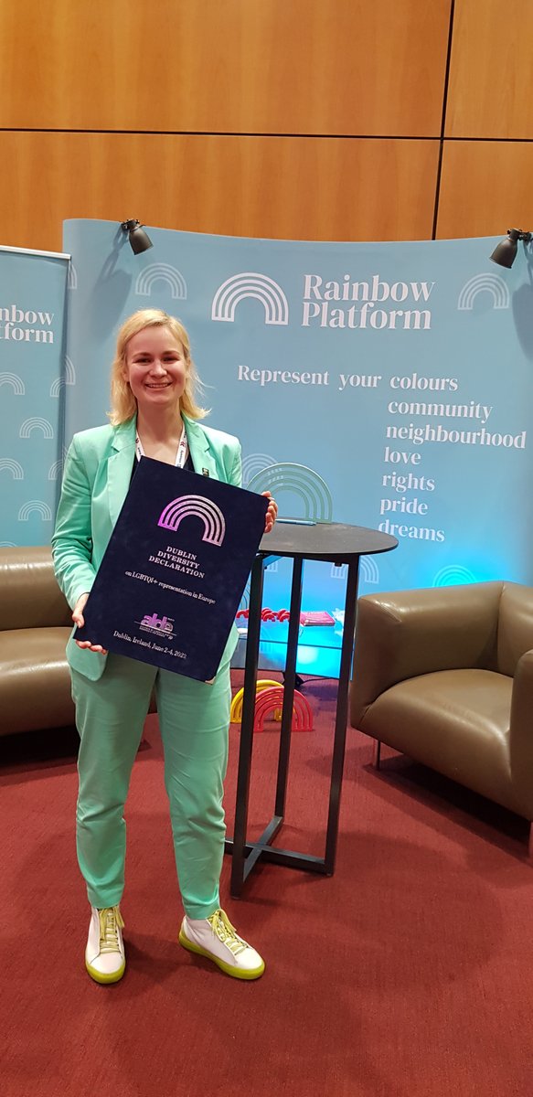 MorganaLTU's tweet photo. Today at @ALDEParty Congress we signed “Dublin Diversity Declaration” in which @laisvespartija committed to emphasize the importance of the LGBTQI + community in political life and ensure adequate representation at all policy levels.
Happy Pride month everyone! 🏳️‍🌈 https://t.co/dtoqp3V7Or