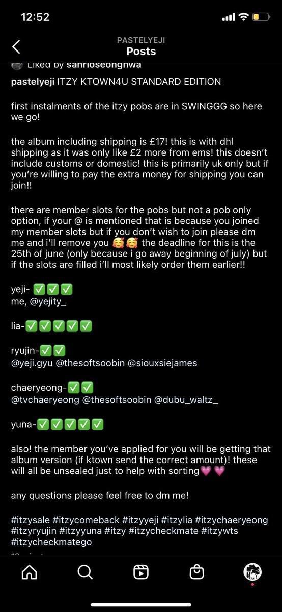 blackbyeri's tweet photo. doing a ktown group order for itzy! https://t.co/H90D4nOYqr