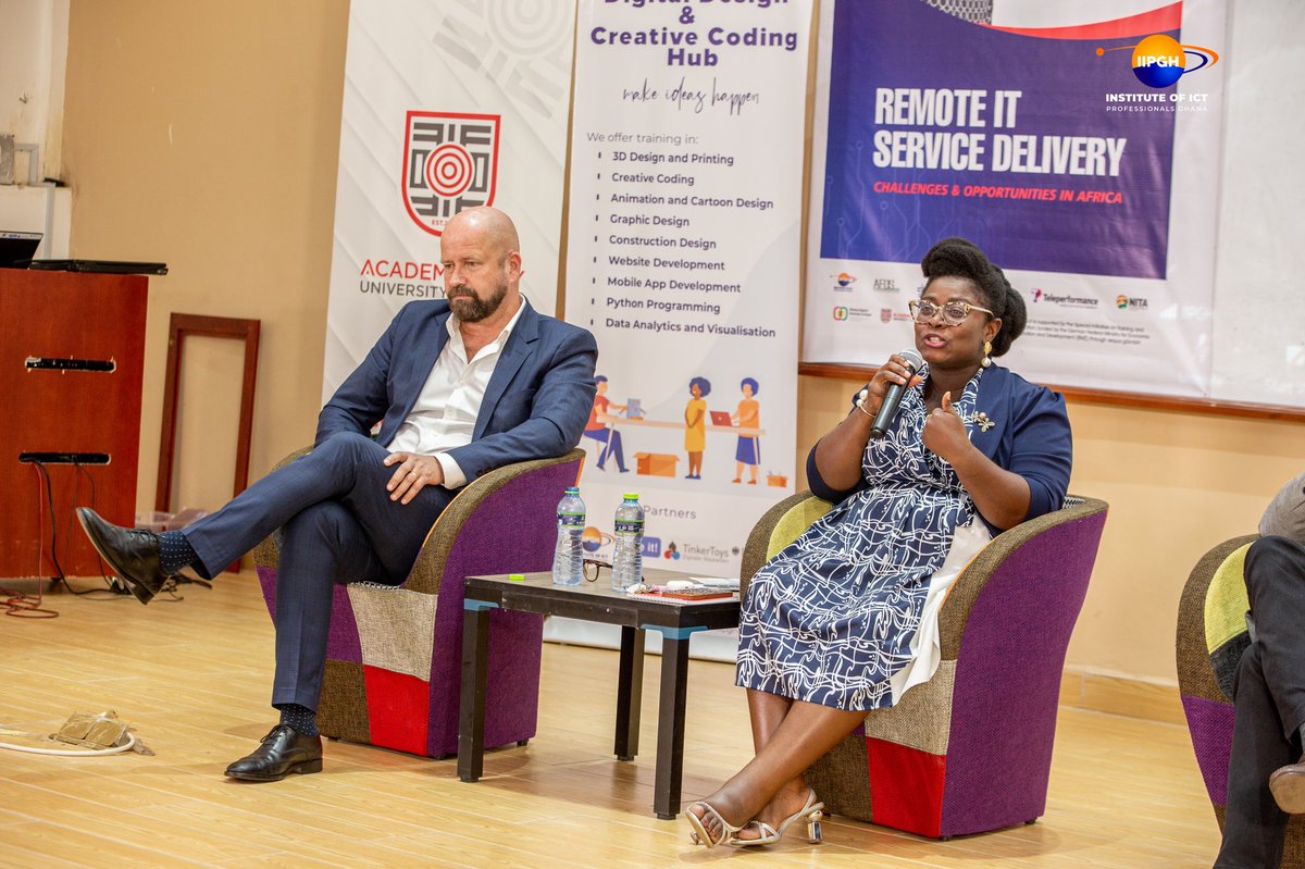 acitygh's tweet photo. …methods for remote IT service delivery.
Prof. Fred McBagonluri and Dr. Lucy Agyepong of Academic City were among the distinguished speakers who presented industry-specific views on the subject.
We are pleased to have worked together on this impactful initiative.

#ACity
#Tech https://t.co/awicwMMjU5