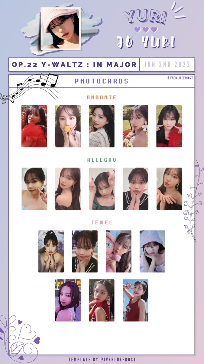 チョユリ glassy Op.22 Y-Waltz:in Major トレカ jo yuri op.22 y-waltz: in major pc photocard template 조유리 유리