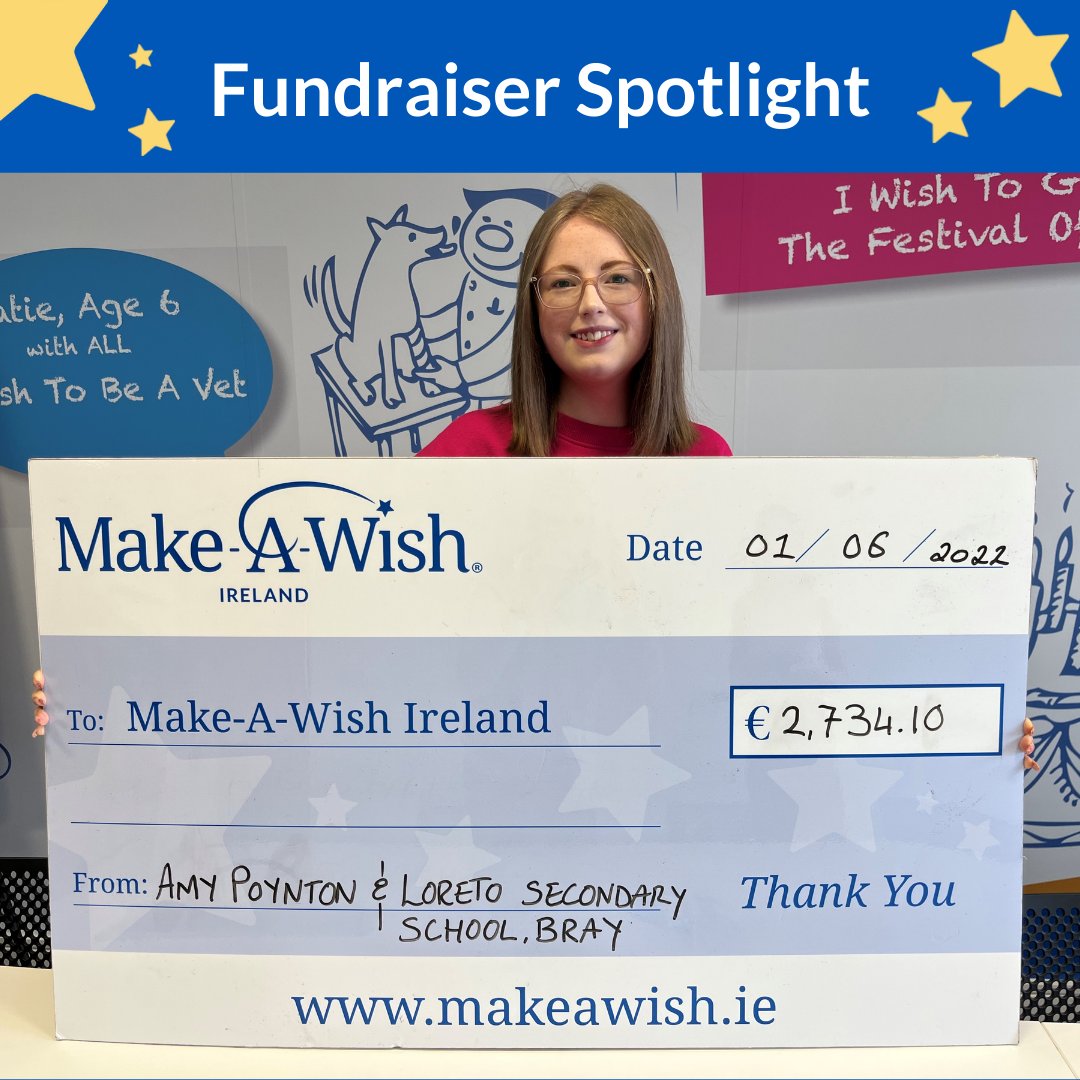 MakeAWish_ie's tweet photo. Amy is 'wishing it forward' by raising funds to help grant wishes for other children who need the magic of a wish. Amy had her wish granted to meet the cast of #StrangerThings in 2019 and shared that "it feels amazing to be able to give back to such a wonderful cause!" https://t.co/YCax1ldvTr