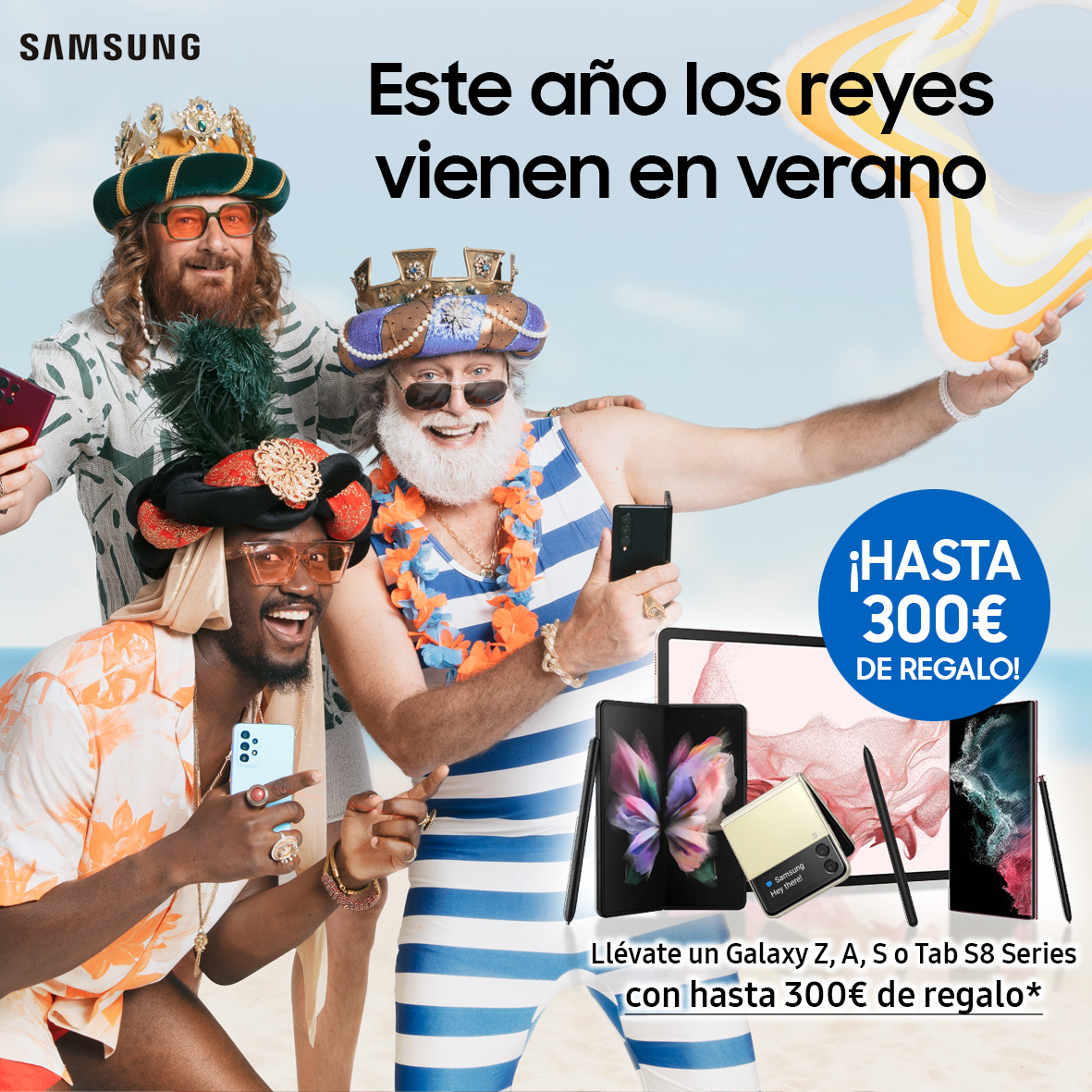 ¡¡Este año los reyes vienen en verano!!
Cómprate un Galaxy Fold 3, un Galaxy Z Flip 3, Serie S22, A53 5G, A33 o TAB S8, y recibirás hasta 300€ en Cash Back dependiendo del producto elegido.
¡No dejes escapar una oportunidad así!
ielectro.es

#samsung #samsungcashback
