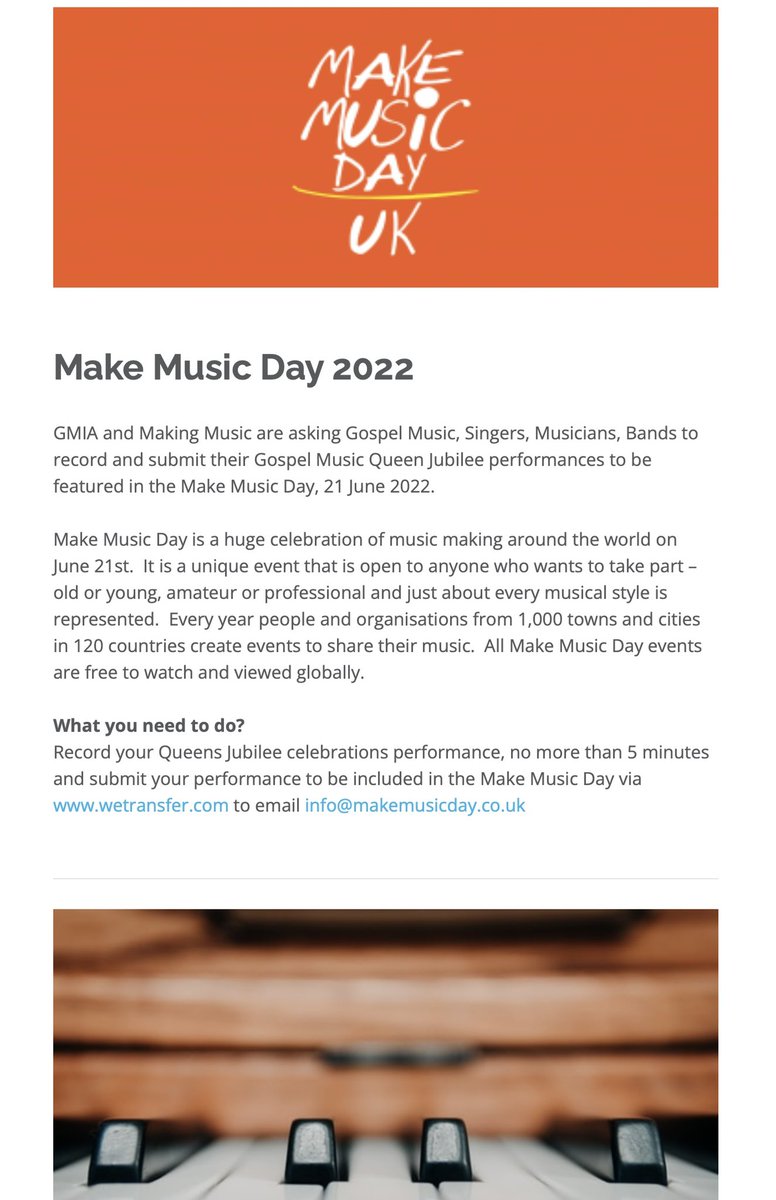 Gospel Jubilee opportunities with  <a href="/MakingMusic_UK/">Making Music UK</a>  gmia.org.uk/newsletter/gos…