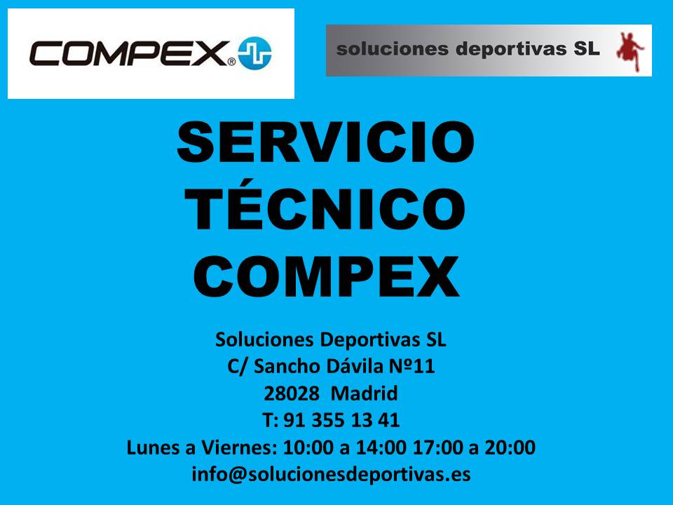 ¿Problemas con tú producto Compex?
En <a href="/solucionesdepor/">SOLUCIONESDEPORTIVAS</a>  tenemos servicio técnico <a href="/compex/">Michael Ham</a> y te lo revisamos Disponemos de repuestos, accesorios y te ayudamos con el funcionamiento de tú #Compex
@compexspain #serviciotecnicocompex