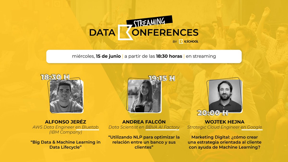 dksdigital's tweet photo. ¡Vuelven las #DataKonferences de KSchool! Y con unos ponentes que son top🥇
📅 El próximo 15 de junio
🕐 A partir de las 18:30 horas
💻 En streaming
¡Te esperamos para hablar de #DataScience y #DeepLearning!
Aquí puedes apuntarte 👉 https://t.co/StILOYyVNC https://t.co/elosvsCy97