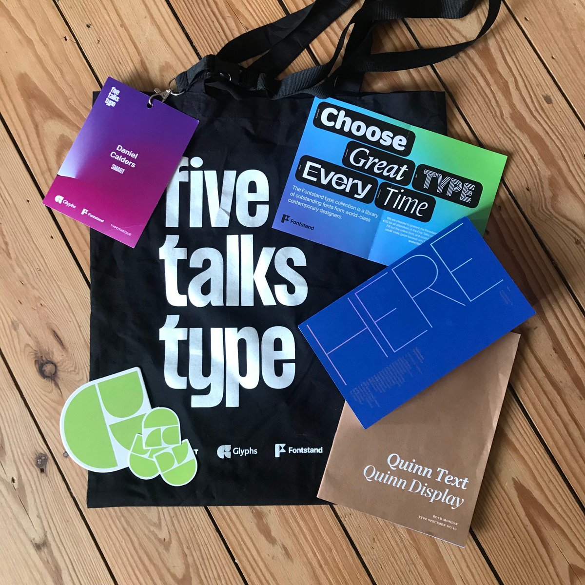 What a great first edition of <a href="/fivetalksconf/">Five Talks</a> ! 

Thank you Eight for making this happen.  Thank you also to the sponsors <a href="/typotheque/">Typotheque</a> <a href="/Fontstand/">Fontstand</a> and <a href="/glyphsapp/">Glyphs3.app</a>. And the nice type specimens by <a href="/boldmonday/">Bold Monday @boldmonday@mastodon.online</a>