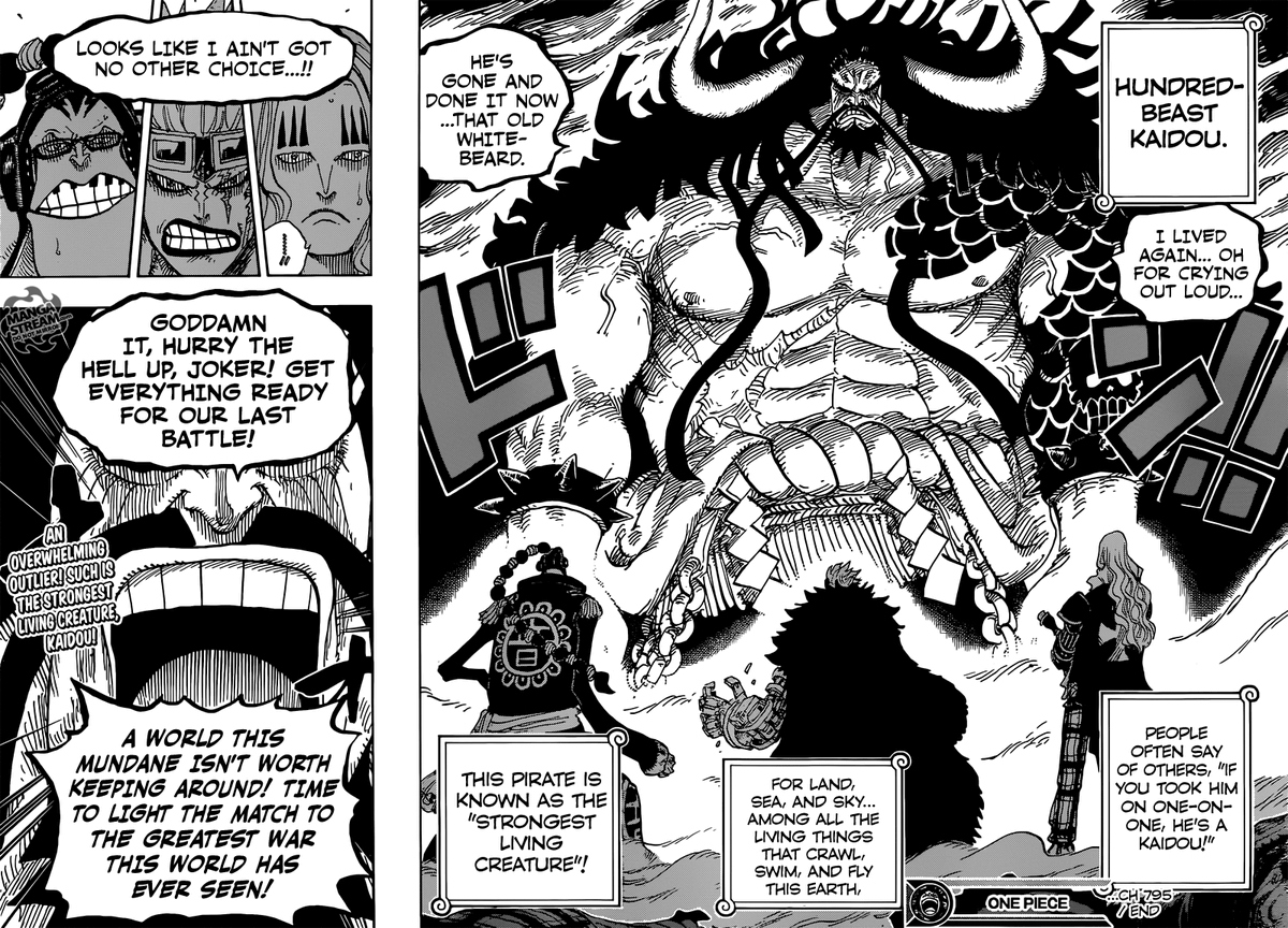 ShadowFlame77's tweet photo. I was so hyped for this chapter, good old times.  "... Time to light the match to the greatest war this world has ever seen".  So that was a lie.  #onepiece1051 https://t.co/rakkIl0Inv