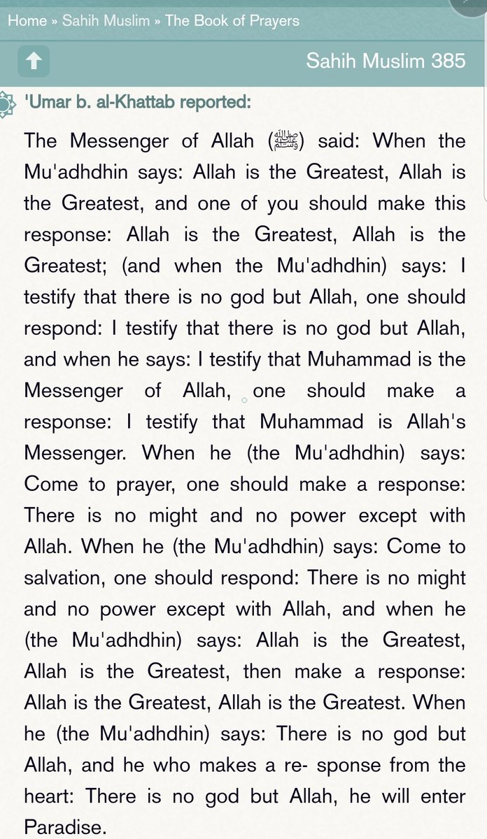 assumaali's tweet photo. Did you know that who ever repeats after the Mu'adhin sincerely is promised Jannah?

Remember this Hadeeth the next Adhan https://t.co/tUovI78Ig2