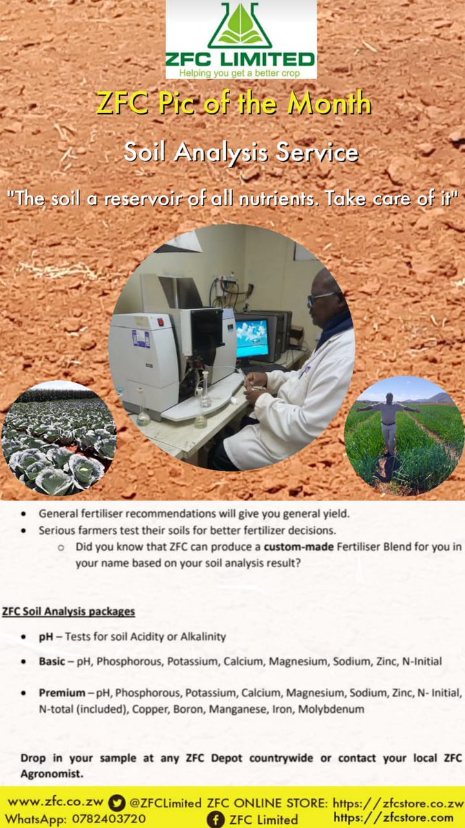 It is time to collect soil samples for analysis so that you make proper Crop Nutrition Decisions.
#HelpingYouGetABetterCrop
#ZImAgricRising