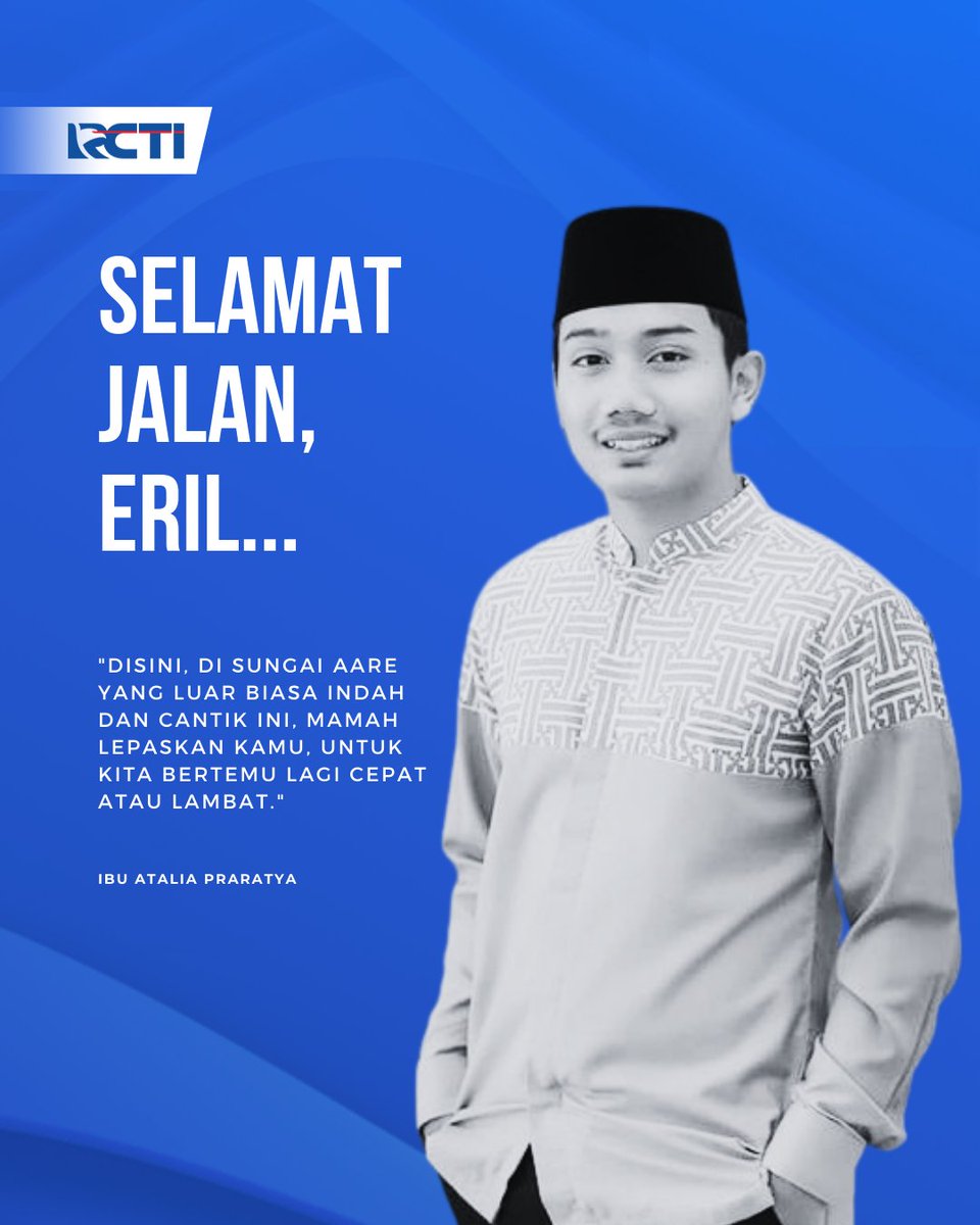 OfficialRCTI's tweet photo. Innalillahi wa innailaihi raji'un, Selamat Jalan, Eril...
Kami berduka cita sedalam - dalamnya untuk Keluarga Kang Emil dan Bu Atalia. Semoga keluarga diberikan ketabahan, kesabaran dan keikhlasan.
#RIPEril #Eril #SungaiAare #RCTI https://t.co/SNLAS2hYJz