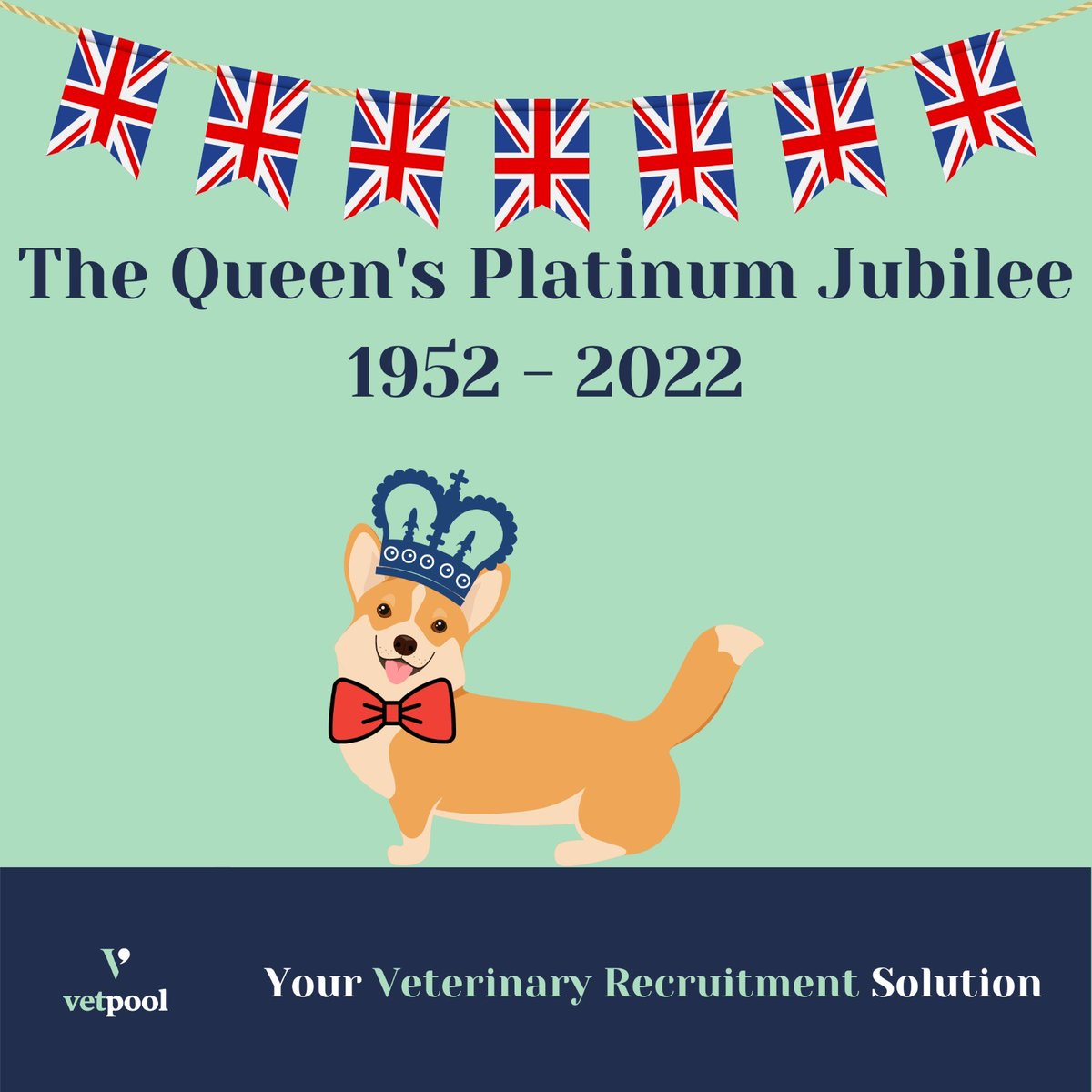 pool_vet's tweet photo. Here’s to Her Majesty The Queen, let's raise the woof! 🥂

#VetPool #VetPoolRecruitment #UKRecruitment #VeterinaryRecruitment #PlatinumJubilee #jubileecelebration #jubilee2022 https://t.co/5HRyA2JyUM
