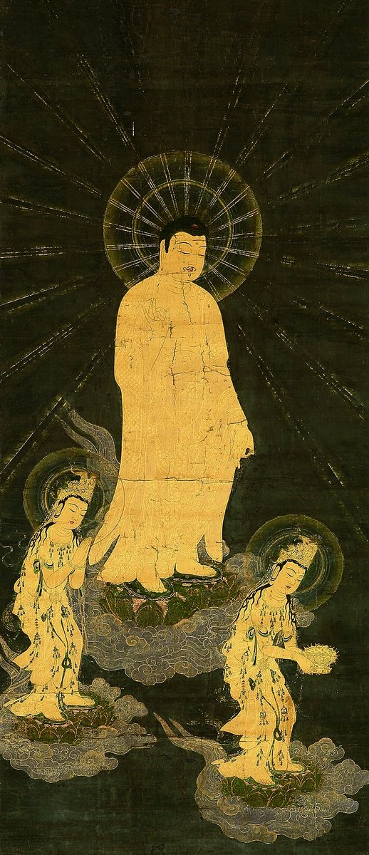 展示室より：安らぎの浄土へ】 阿弥陀様と言えば「来迎図」。勢至菩薩