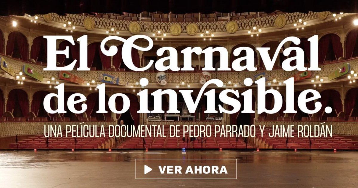 ¡Ya podéis ver el documental completo EL CARNAVAL DE LO INVISIBLE en CanalSur Más de CanalSur Radio y Televisión
👇🏻👇🏻
canalsurmas.es/.../49960-docu…
📺 🎭
Esperamos que os guste y que nos comentéis qué os ha parecido.
#elcarnavaldeloinvisible
#carnaval
#canalsur
